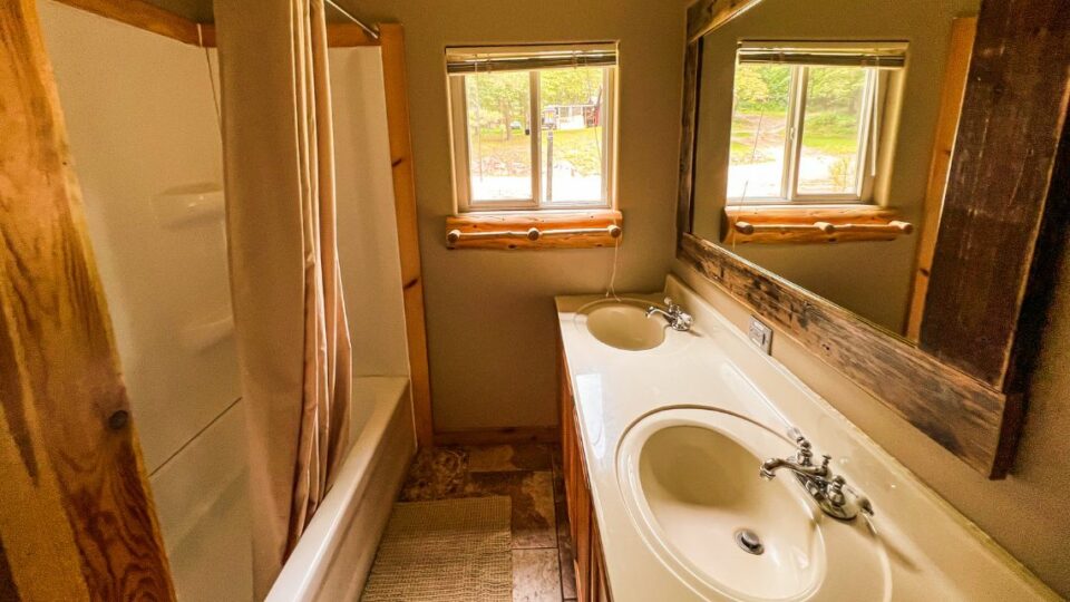 Cabin Rental 10 Interior Bathroom Sink and Shower