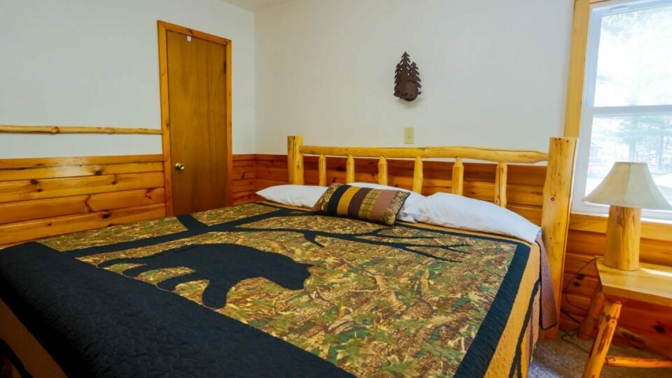 Bedroom in a Bemidji Cabin Rental