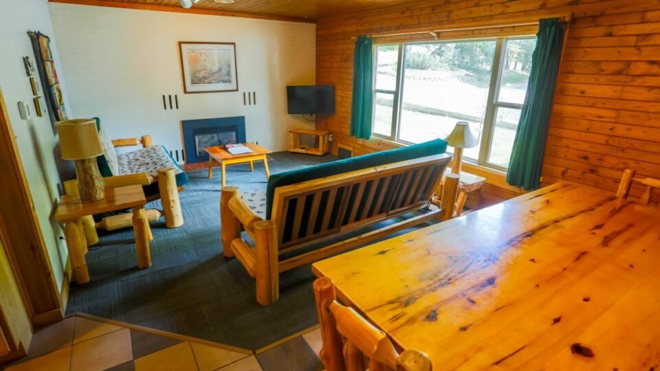Living Room and Dining in a Bemidji Cabin Rental
